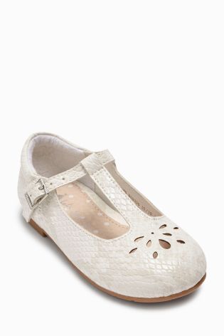 White T-Bar Shoes (Younger Girls)